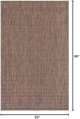 Unique Loom Collection Casual Transitional Solid Heathered Indoor/Outdoor Fla...