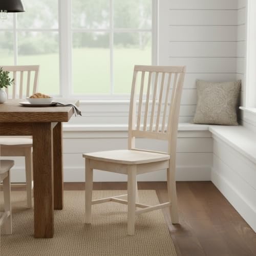 IC International Concepts Mission Armless Solid Wood Chairs, Unfinished