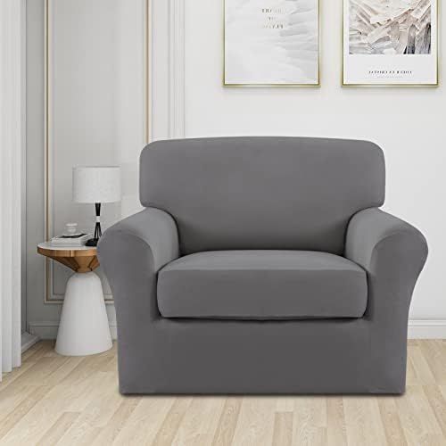 Easy-Going 2 Pieces Stretch Sofa Slipcover for Armchair Washable