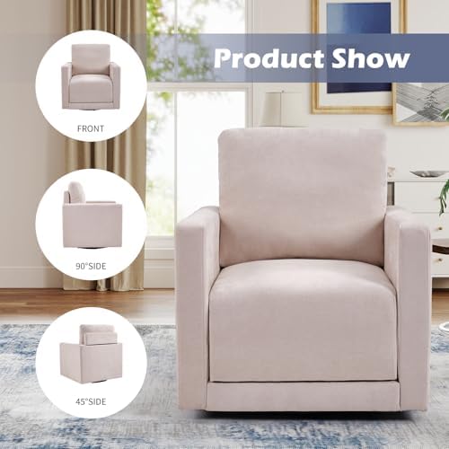 INZOY Swivel Accent Chair with Hidden Storage, Comfy 360° Swivel Chair, Uphol...