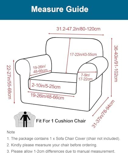 CRFATOP Armchair Chair Covers for Living Room Sofa Couch Slipcover,C01