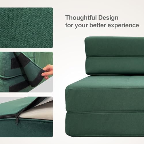ANONER Memory Foam Fold Out Sofa Bed with Pillow Twin Size Futon Couch