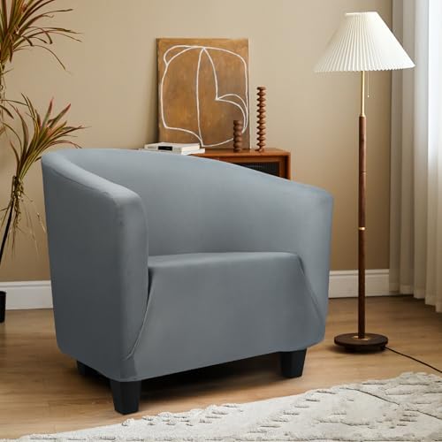 Club Chair Slipcover 1 Piece, 2Pack Round Soft Armchair Sofa Cover, Thick Dar...