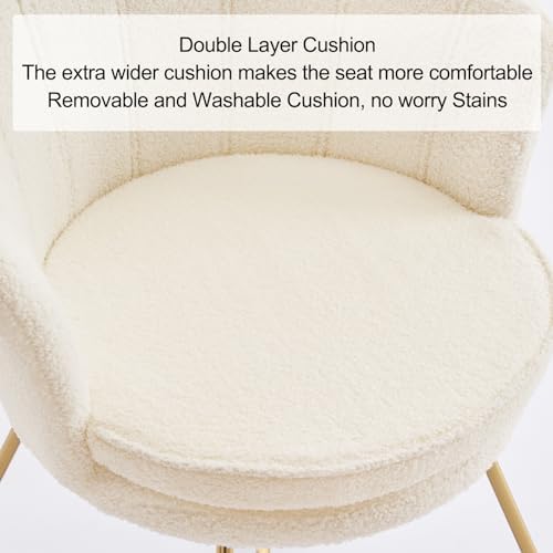 Furnimart Vanity Chair with Back, Shell Accent Chair for Living Room, Criss C...