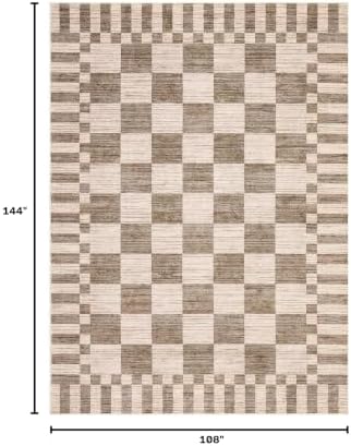 GarveeHome 9x12 Area Rugs for Living Room Washable Checkered Rug Bedroom