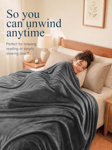 Utopia Bedding Fleece Bed Blanket California King Size Grey (102x96 Inch)