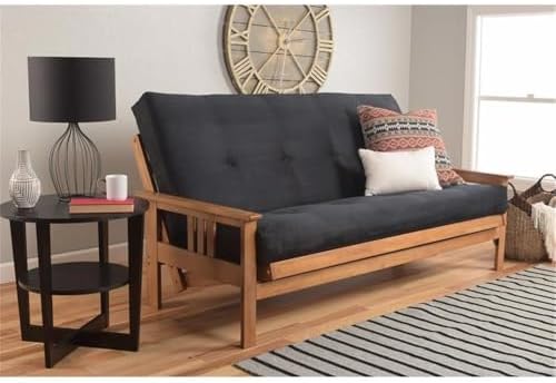 Pemberly Row 7" Full Size Futon Mattress Replacement, Suede Fabric Sleep...