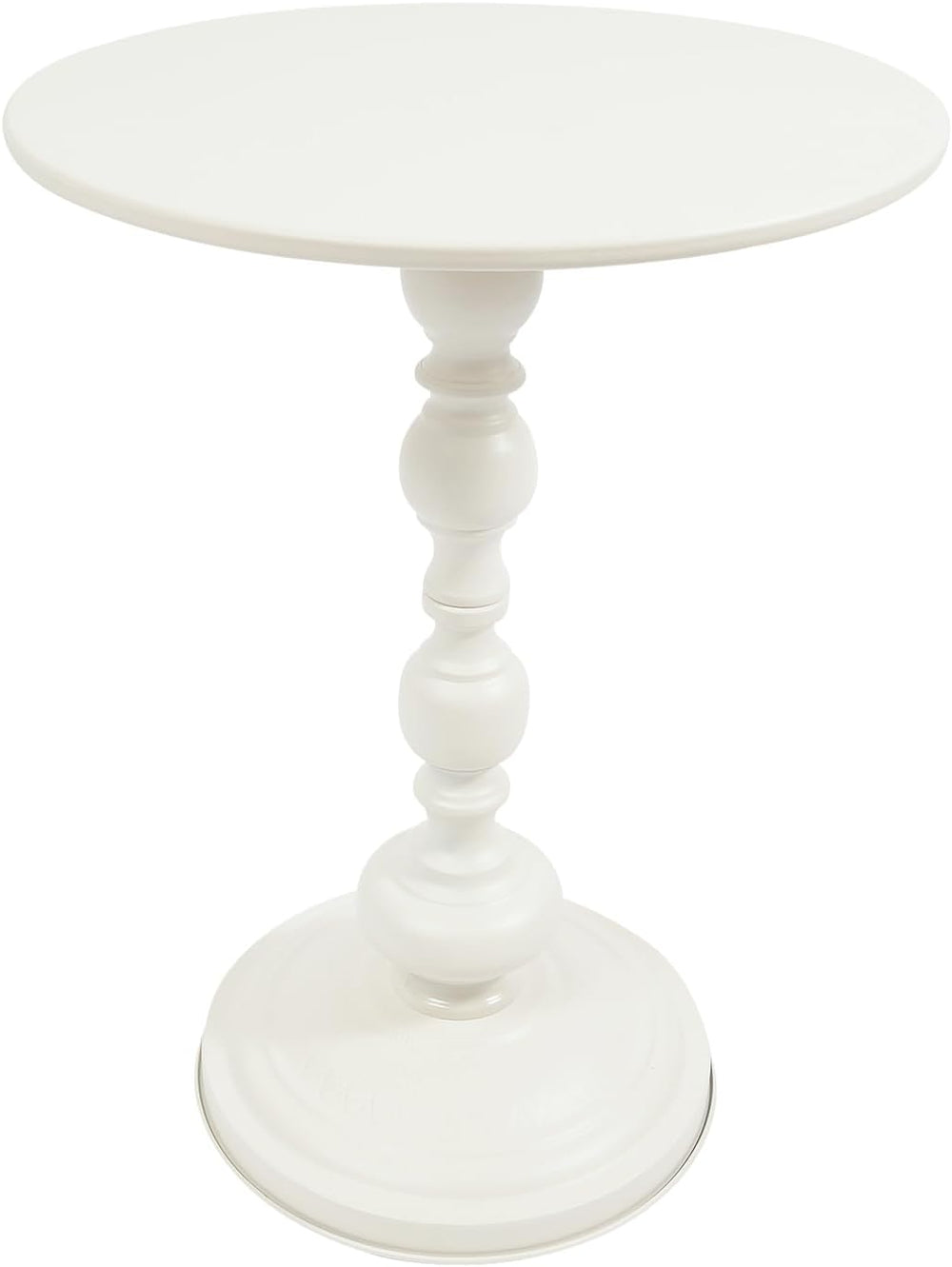 Small Round Side Table - Retro Metal Pedestal End Table for Living Room, Bedr...