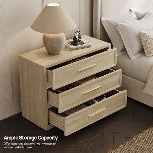 SICOTAS Oversized Nightstands Set of 3 for Bedroom - Storage Bedside Table