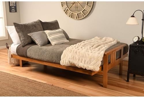 HomeStock Asian Allure Fusion Futon Wood Frame Classic Style with Mission Sty...