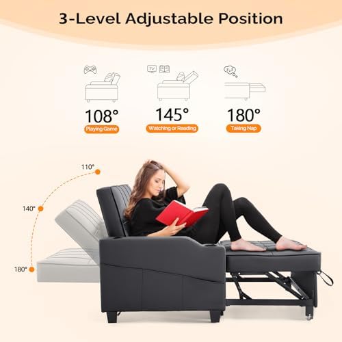 VINGLI Convertible Loveseat Sleeper Sofa Bed, Pullout Couch for Living Room