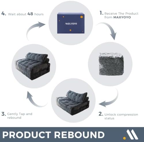 MAXYOYO Folding Sofa Bed, Convertible Chair Bed with Pillow