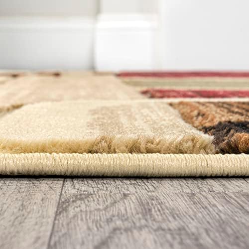 JONATHAN Y Abstract Arches Cream/Brown/Red Indoor Area Rug 8X10 ft, Tamara Re...