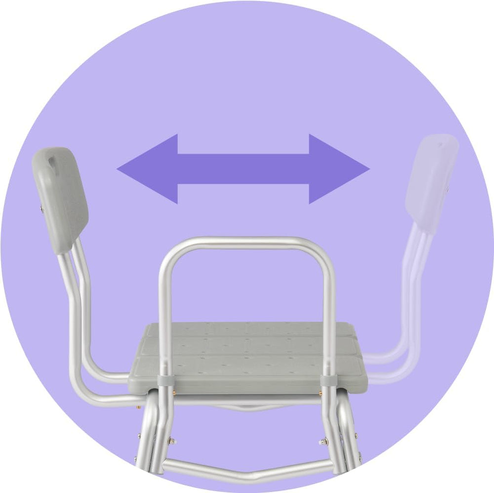 Medline Transfer Bench for Bathtubs and Showers, Adjustable Shower Bench and ...