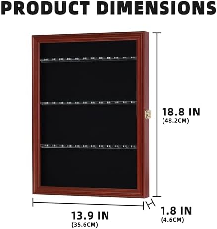 36 Souvenir Tea Spoon Display Case Rack Wall Mountable Cabinet Frame with Loc...