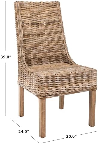SAFAVIEH Suncoast Wood Accent Chair Set of 2, 20" FOX6503B