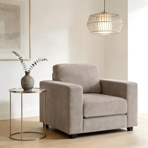 39" Oversized Accent Chair, Chenille Armchair, Brown