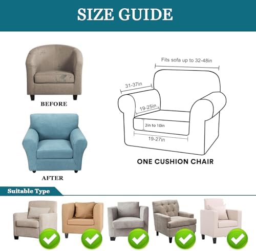 FUANGUI 2 Piece Chair Covers Armchair Arm Covers Chair Couch Covers