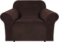 H.VERSAILTEX Stretch Velvet Armchair Cover Couch Covers 1 Cushion Chair by HVERSAILTEX