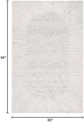 SAFAVIEH Abstract Wool Area Rug 5'x8', Modern Grey & Ivory ABT478F