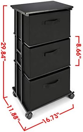MAX Houser Dresser Storage with 3 Drawers, Fabric Dresser Tower, Vertical Sto...
