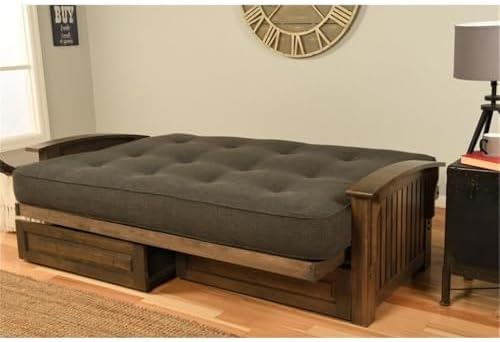 Kodiak Furniture Washington Queen Size Futon Frame with Storage Drawers - Woo...