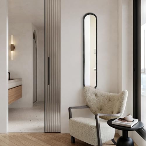 Long Narrow Decorative wall Mirror, Skinny Oval Mirror for Entryway Living Ro...