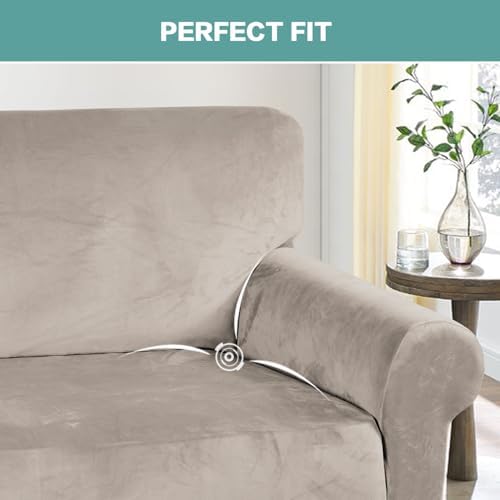 Turquoize Stretch Velvet Chair Cover Sofa Covers for Living Room Armchair Cov...