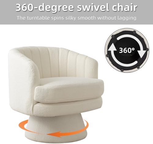 CANMOV Swivel Accent Chair with Armrest Set of 2, Modern 360 Degree Swivel Ba...