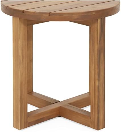 Hamel Outdoor Circular Side Table - Acacia Wood - Teak