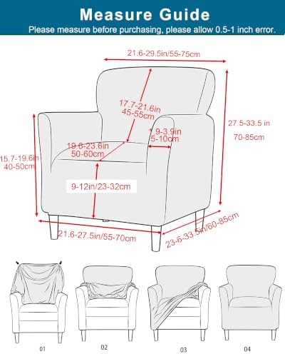 CRFATOP Accent Chair Cover, Stretch Armchair Slipcover for Living Room,45