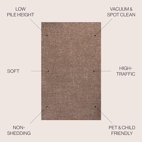 JONATHAN Y Haze Solid Low-Pile Brown Indoor Area Rug 8x10, Coastal,Bohemian,M...
