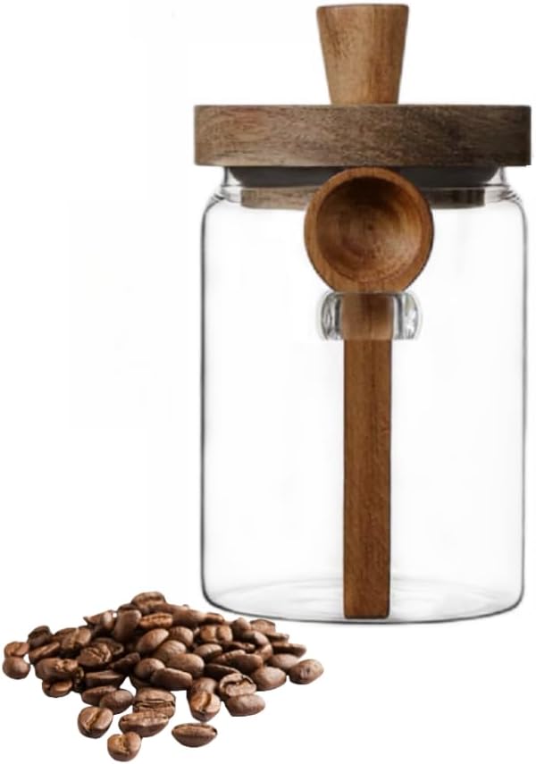 ANSQU Glass Jar with Lid, 20.3oz Food Storage Containers Coffee Jar Coffee - Image 8