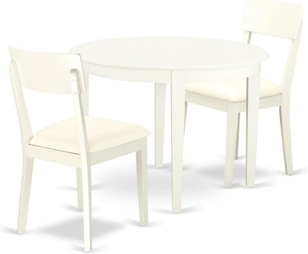 East West Furniture BOAD3-LWH-LC 3 Piece Dining Table Set for Small Spaces Co...