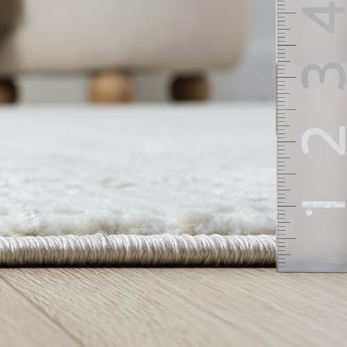 Abani Cream Area Rug - 6' x 9' - Living Room & Bedroom - Textured...