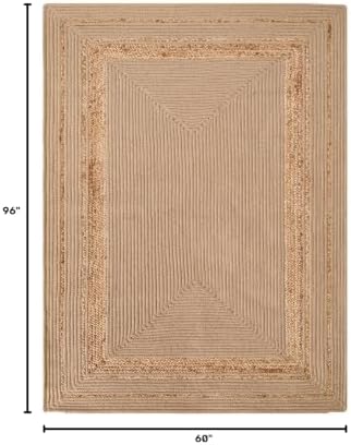 DEXI Woven Jute Rug 5x8, Indoor Outdoor Farmhouse Area Rugs for Living Room