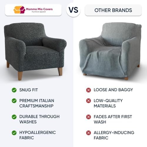 PAULATO BY GA.I.CO. Chair Cover - Armchair Cover - Armchair Slipcover - Cotto...