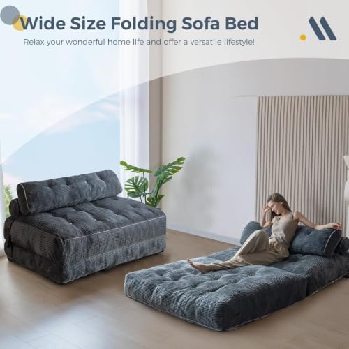 MAXYOYO Folding Sofa Bed, Convertible Chair Bed with Pillow
