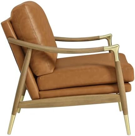 Modway Langford Faux Leather Upholstered Armchair – Mid-Century Modern Armcha...