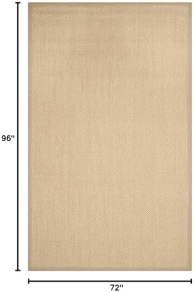 SAFAVIEH Natural Fiber Area Rug 6x8 Sisal Textured, Maize & Linen NF141B