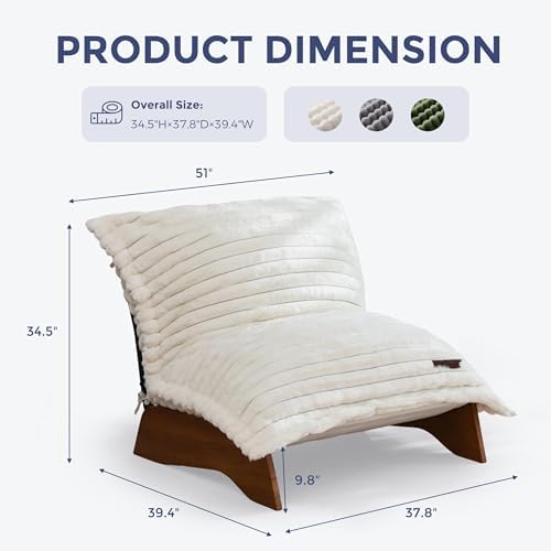 MAXYOYO Adjustable Living Room Chair, 3-Position Bean Bag Chair with Frame
