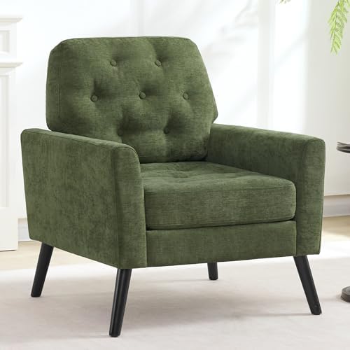 Accent Chair Set of 2, Mid Century Modern Living Room Chairs Reading Chair Up...