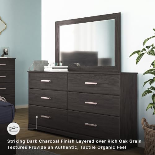Signature Design by Ashley Belachime 6 Drawer Black Wood Bedroom Dresser