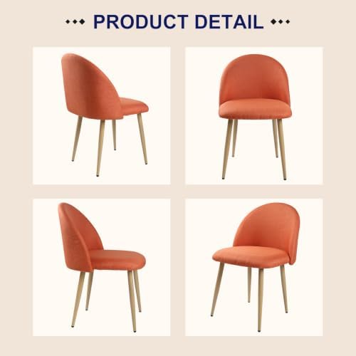 Lightdot Linen Fabric Dining Chairs Set of 2, Accent Chairs Kitchen Chairs