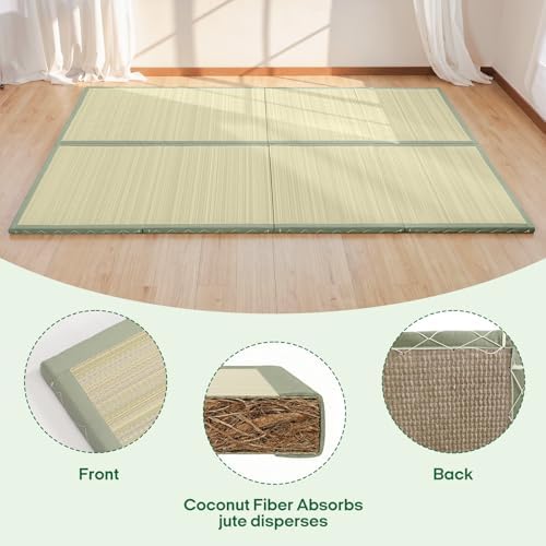 ZonLi Japanese Tatami Mat, Foldable Floor Sleeping Pad Futon Mattress
