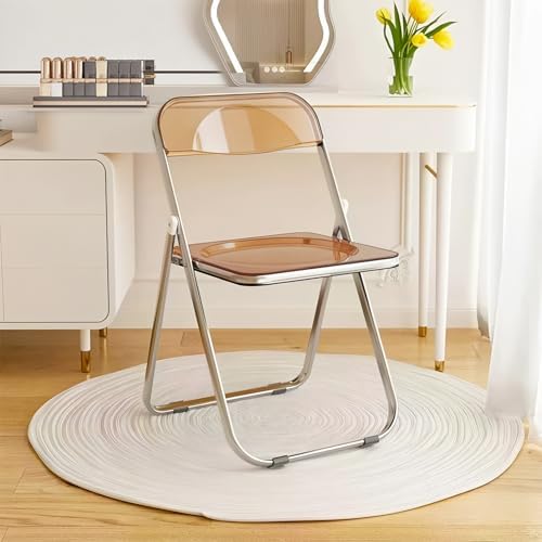 2 Pack Acrylic Folding Chair,Brown