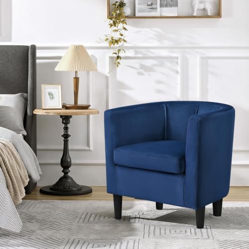 Yaheetech Barrel Accent Chairs Set of 2, Modern Armchairs, Blue