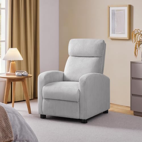 Yaheetech Recliner Chair with 3 Adjustable Angles Armchair Light Gray