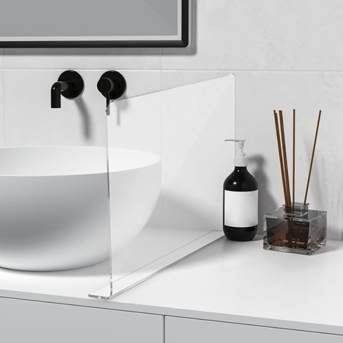 PRETYZOOM Acrylic Sink Water Splash Guard, 15.7x8 Inches Sink Splash Guards - Image 9