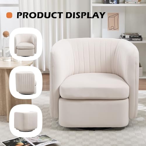 CANMOV Swivel Accent Chair, 360° Swivel Chair with Thick Padded Cushion, Swiv...